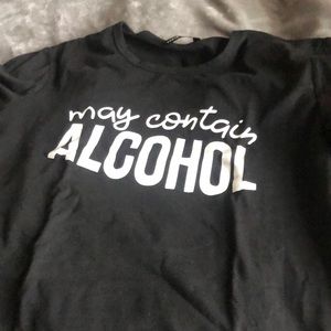 ‘May Contain Alcohol’ Black Tee